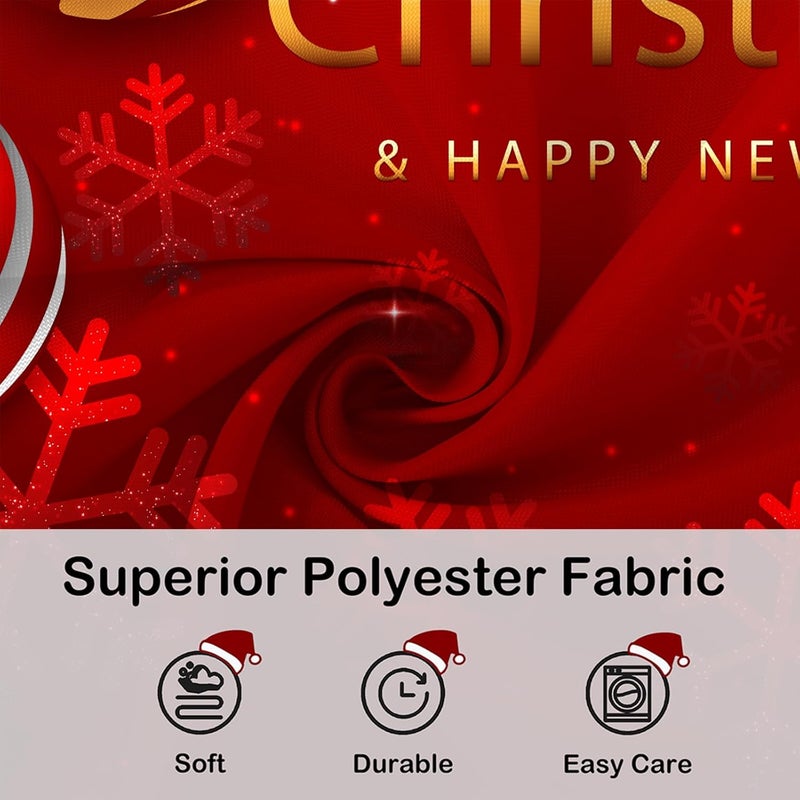 YOSTEV Christmas Shower Curtain, Red Balls Christmas Snowflakes Shower Curtains for Bathroom, Winter Holiday Xmas Funny Glitter Sparkle Fabric Cloth Bath Curtain Decoration, 72x72 Inch - Image 4